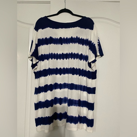 Lisa Rinna Striped Blue and White Women's Top Women’s Size 3X - Picture 2 of 2